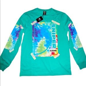 Sniper Gang Tie-Dye LS Tee (Blue/Multi)